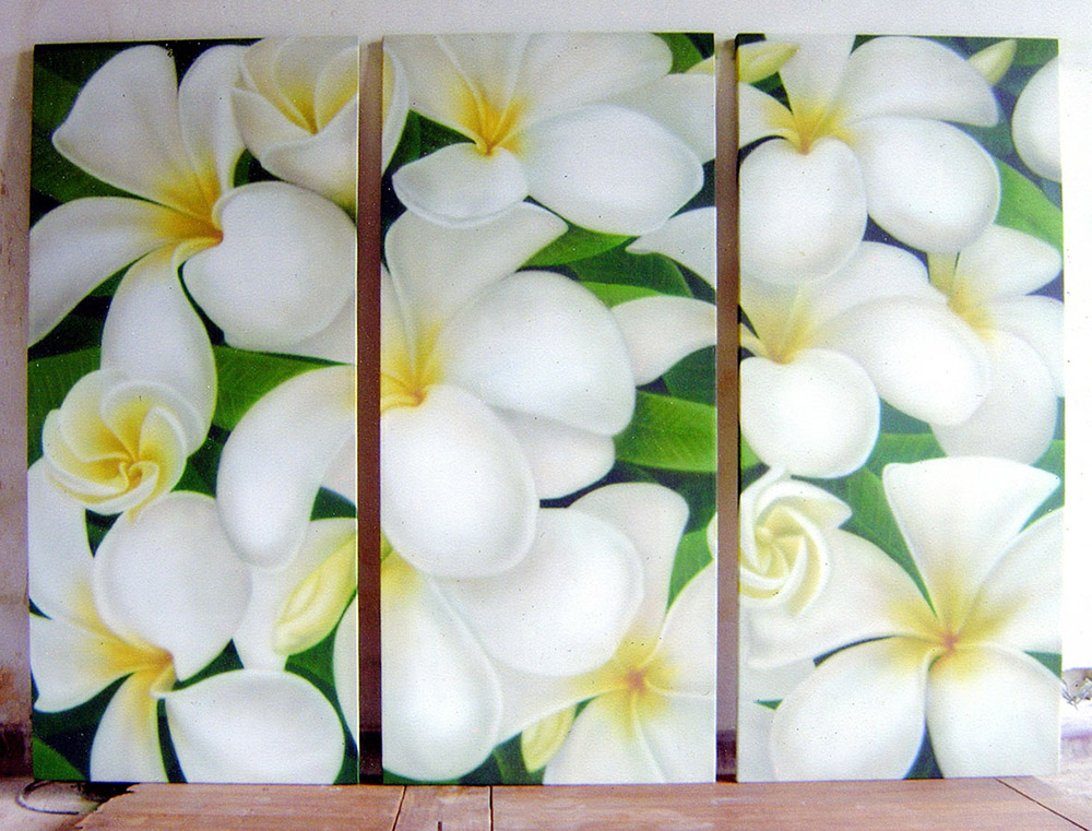 Triptych frangipanis