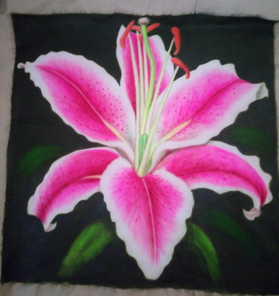 Pink lily flower